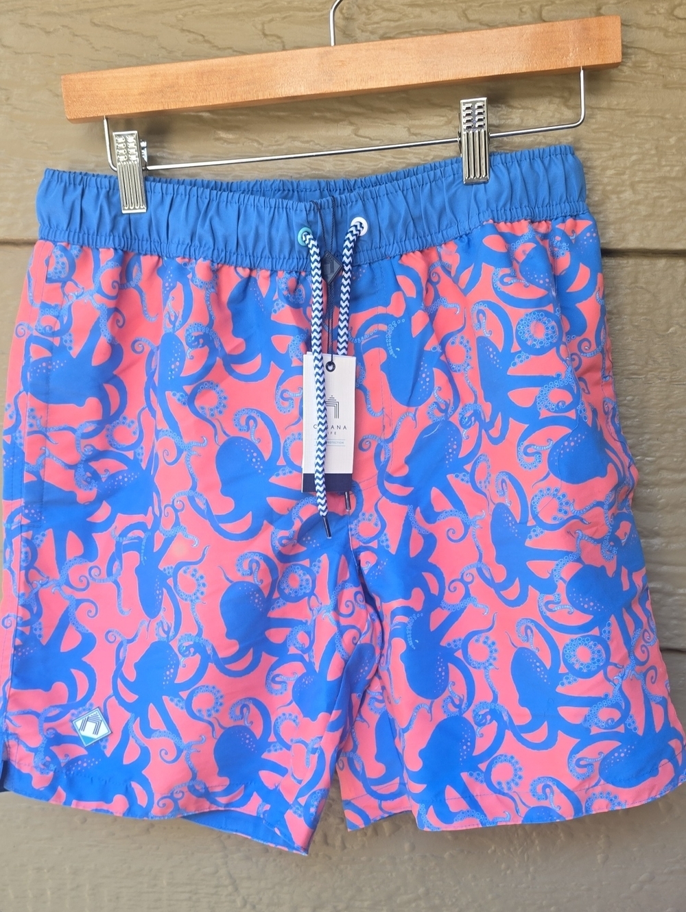 Cabana Life Octopus Print UPF 50+ Men's Swim Trunks Size M NWT